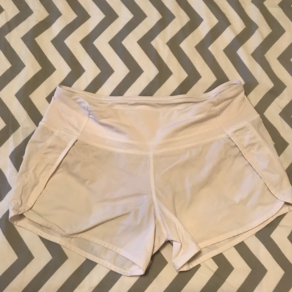 Lululemon Speed Shorts - 4” inseam - White